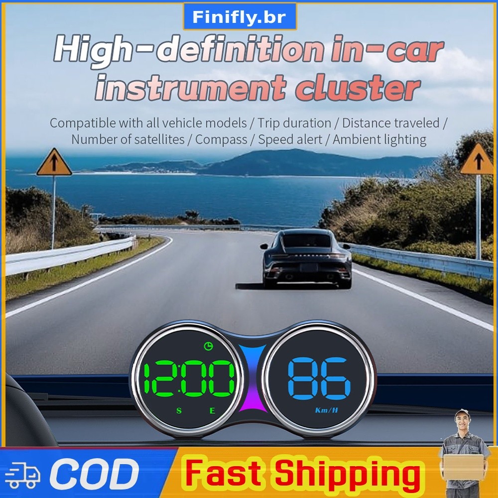 4 Polegada GPS Dual HUD Monitor De Velocidade Do Carro KM MPH Switch Alerta De Excesso Ventosa USB