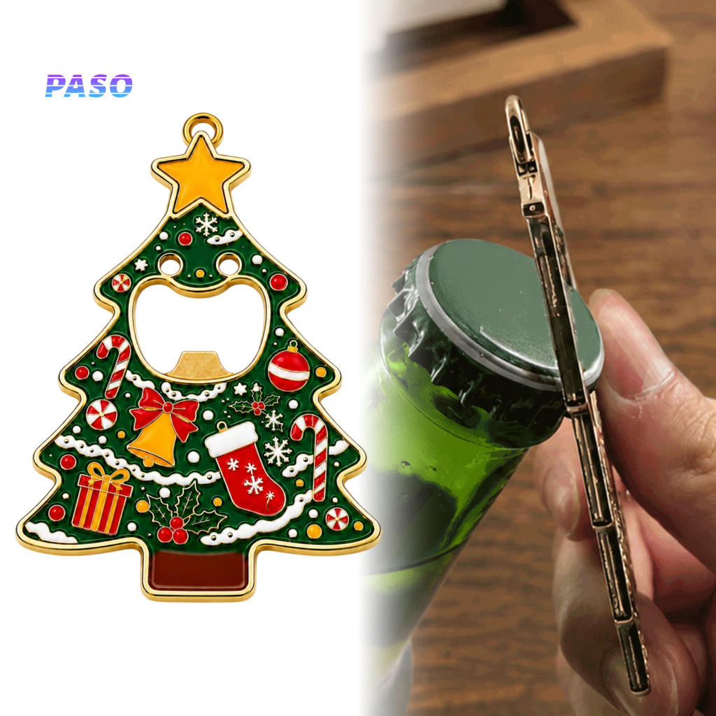 Durable Zinc Alloy Tool Heavy Duty Beer Bottle Opener Christmas Tree with Magnet – Metal Cap Fridge Sticker Festive Ho