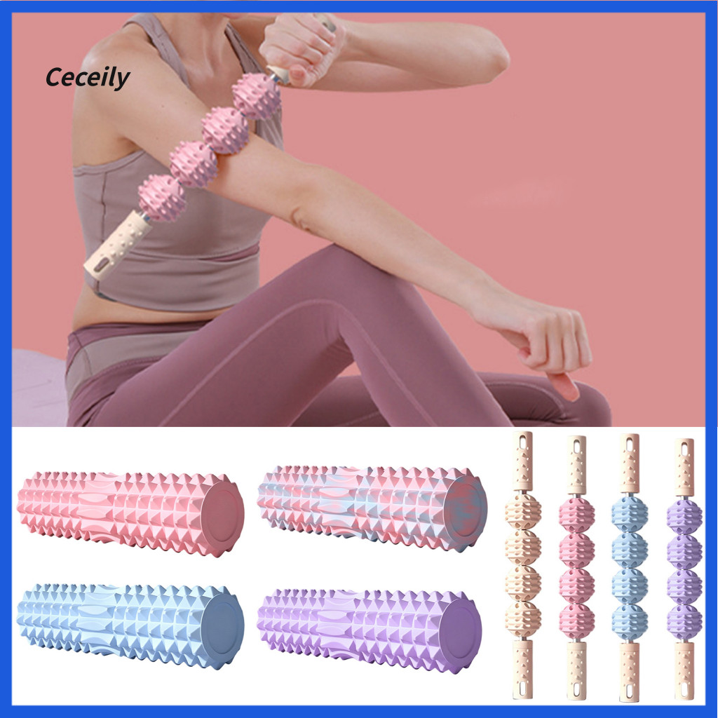 Body Roller Massager Foam 4-ball Massage Stick for Tissue Muscle Relief – Sore Pain for Legs Arms Back Full Relaxation