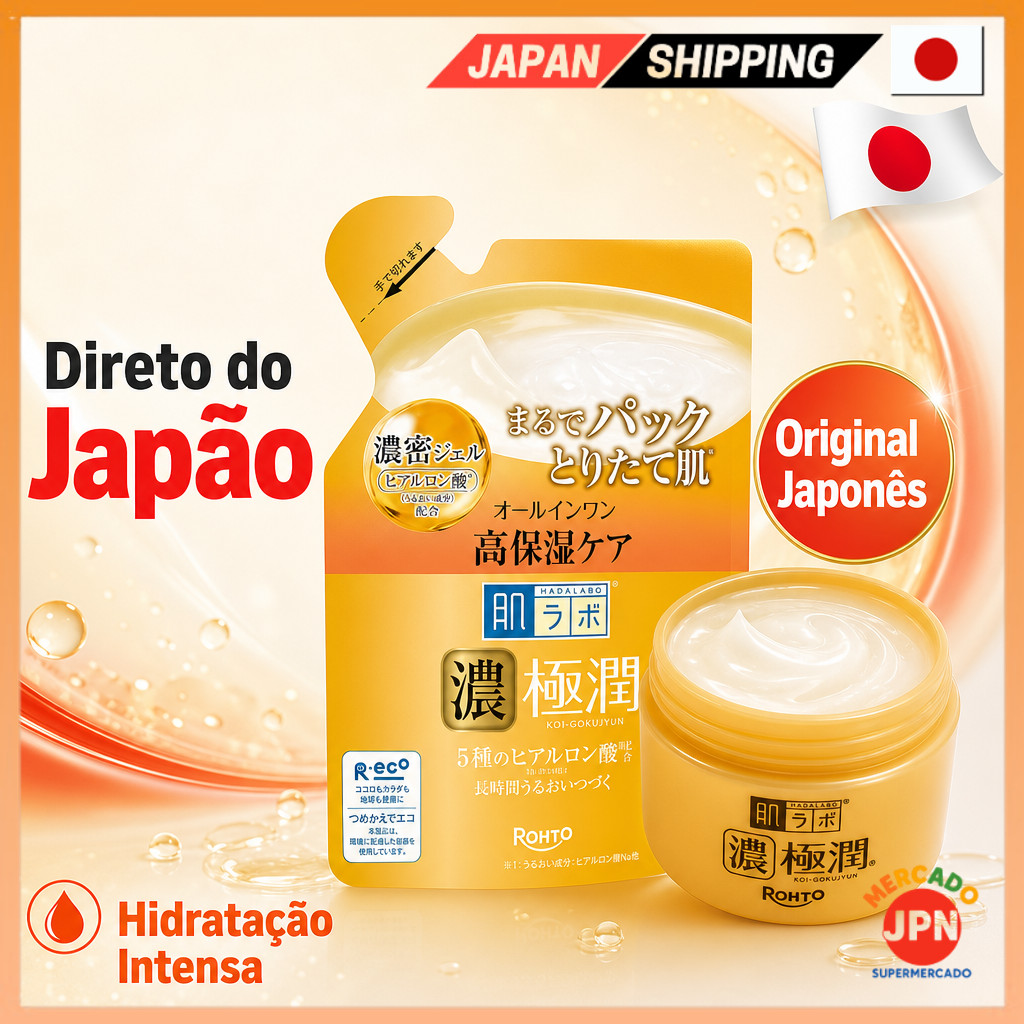 Hada Labo Gokujyun Gel Perfeito Hidratante Tudo em Um para Clareador e Firmador Direct from JAPAN
