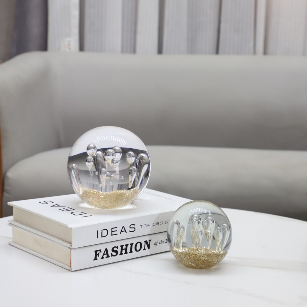 YASV European-style creative handmade glass ball desktop ornaments for living room, TV cabinet, study, entryway, and mod