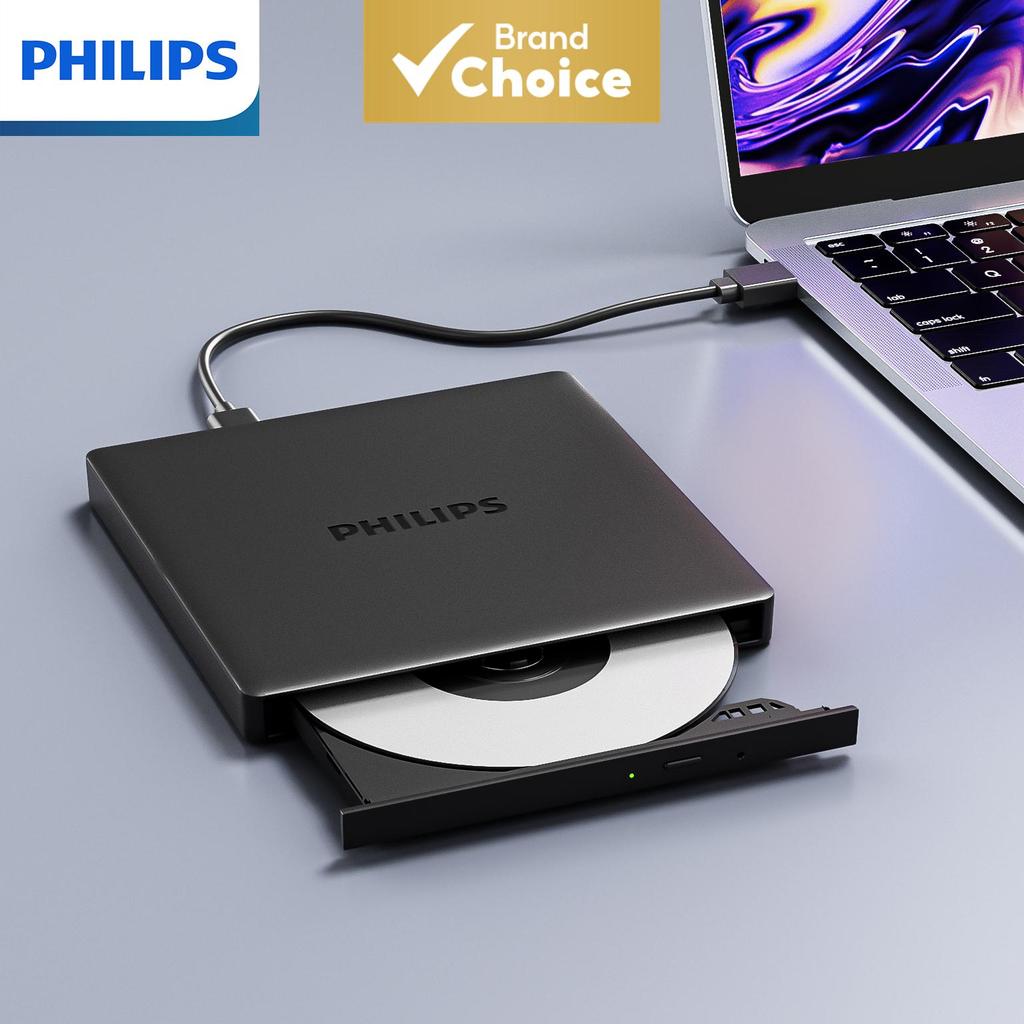 PHILIPS Unidade externa de CD/DVD de alta velocidade Plug and Play Operação silenciosa Slim portátil para laptop desktop