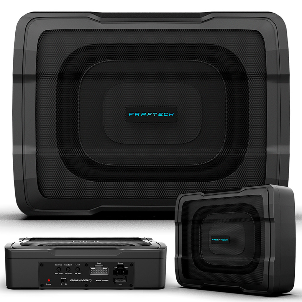 Caixa Som Automotiva Subwoofer Selada Slim Amplificada Potente E Plug And Play 6x8 100w Faaftech