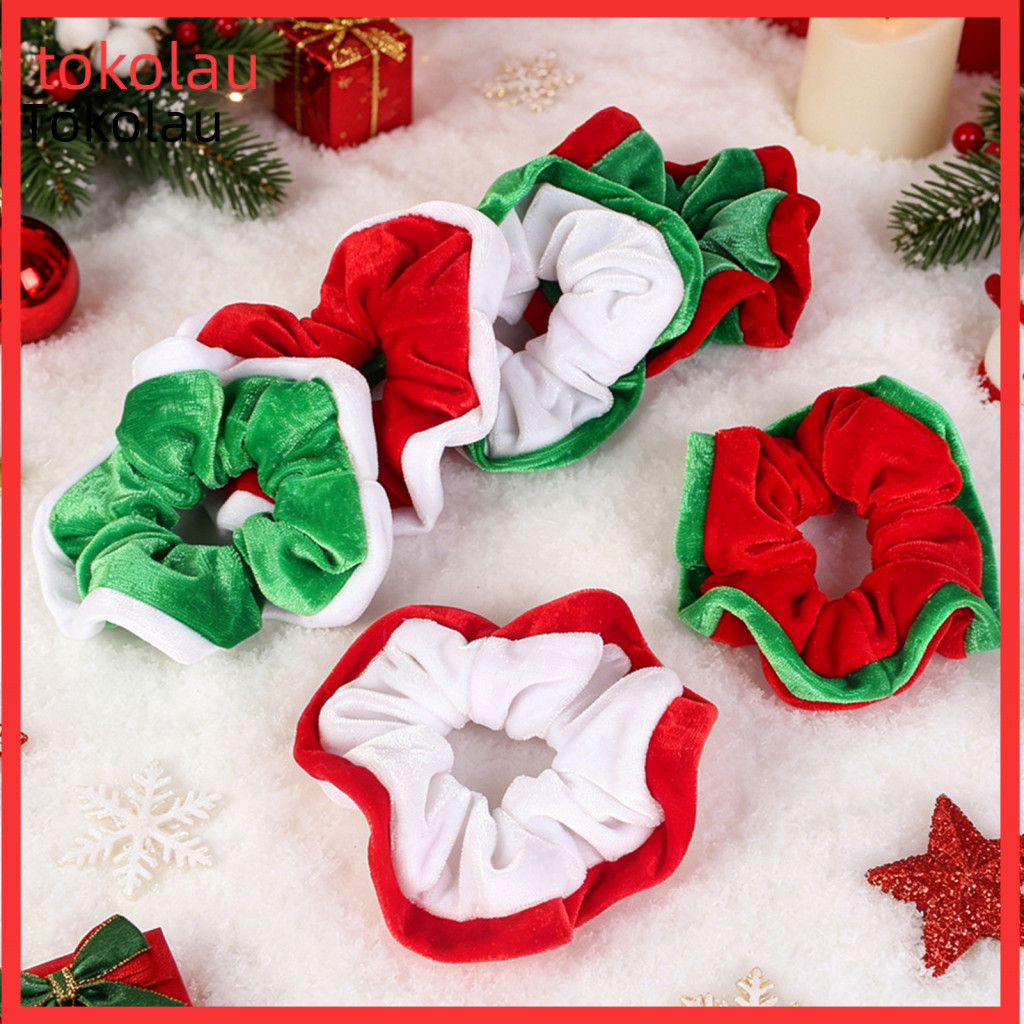 Soft Elastic Hair Bands for Women Comfortable Ties for Wear Christmas Velvet Scrunchies for Girls – Lightweight Contra