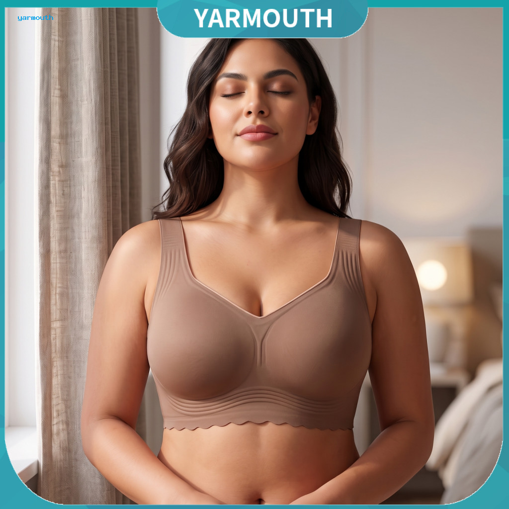 Soft Fabric Bra Plus Size Wirefree Bras Wireless for Women – Full Coverage Push-up Bralette No Underwire Comfortable E