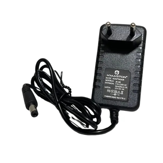 Adaptador De Energia 12v/2a Plugue P4 5,5mm H'maston Jk-02