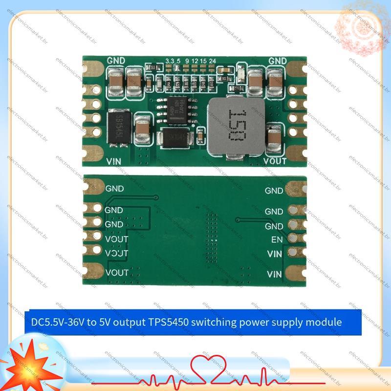[Em Vendas E] TPS5450 5A Módulo De Fonte De Alimentação De Comutação Bucks DC-DC5.5V-36V Saída De Tensão Step-Down Board
