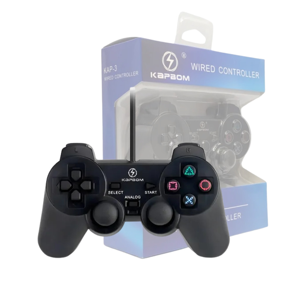 Controle Gamer PS3 - COM FIO - Wired PC Computador Kapbom KAP-3