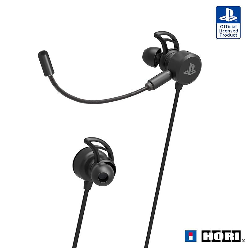 Wired HORI Sony-licensed Gaming Headset Compatible with PS5, PS4 and PC - Black/Blue In-ear/Standard/High-Grade/Pro