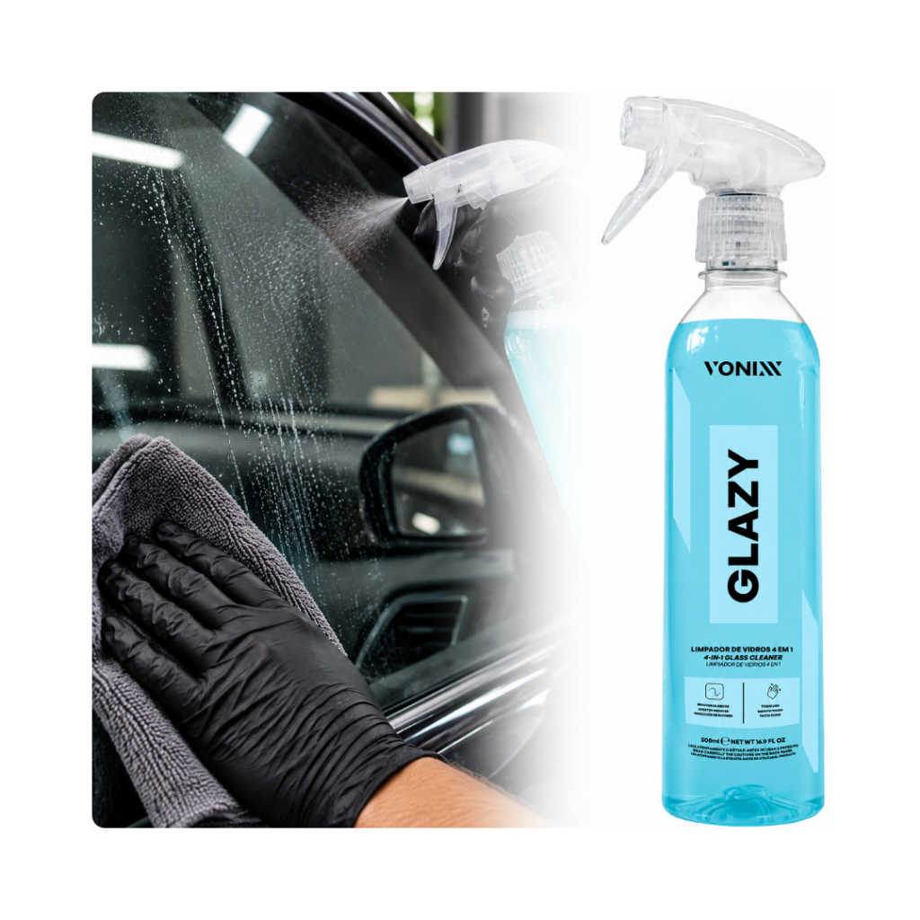 Glazy Vonixx Limpa Vidros 4 em 1 Cuidado Antiembaçante Protetor Limpeza Visibilidade Espelhos Telas