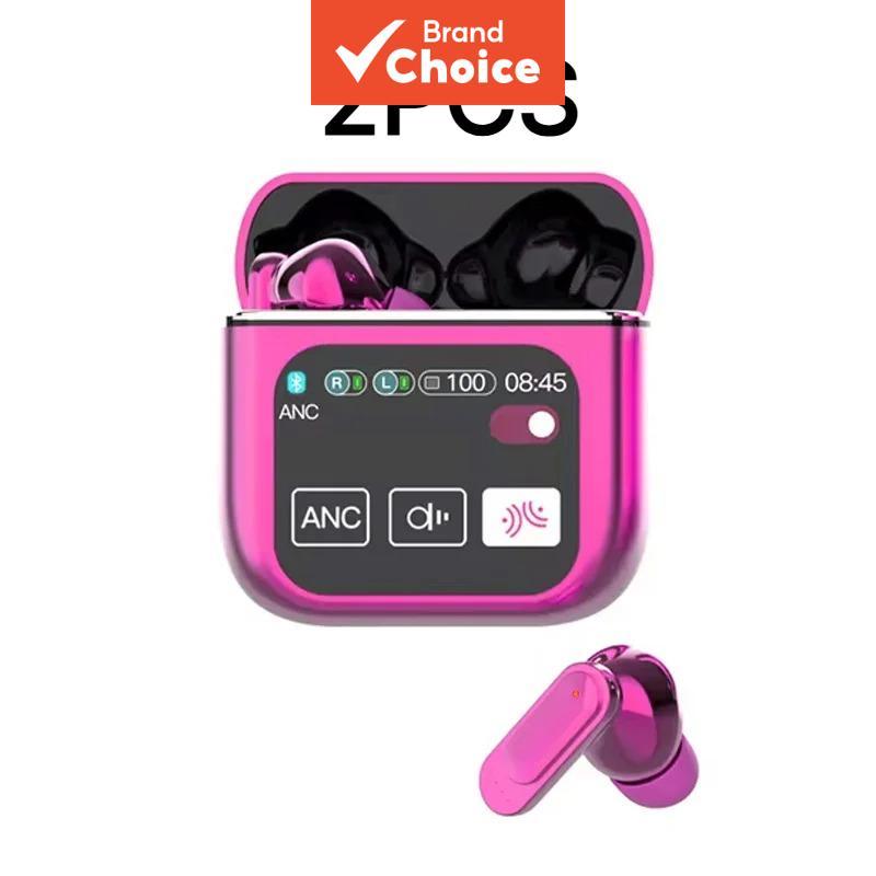 2 Pçs Se60 Tws Fones De Ouvido Com Anc Enc Duplo Cancelamento Ruído Display Led Controle Toque Bluetooth Sem Fio