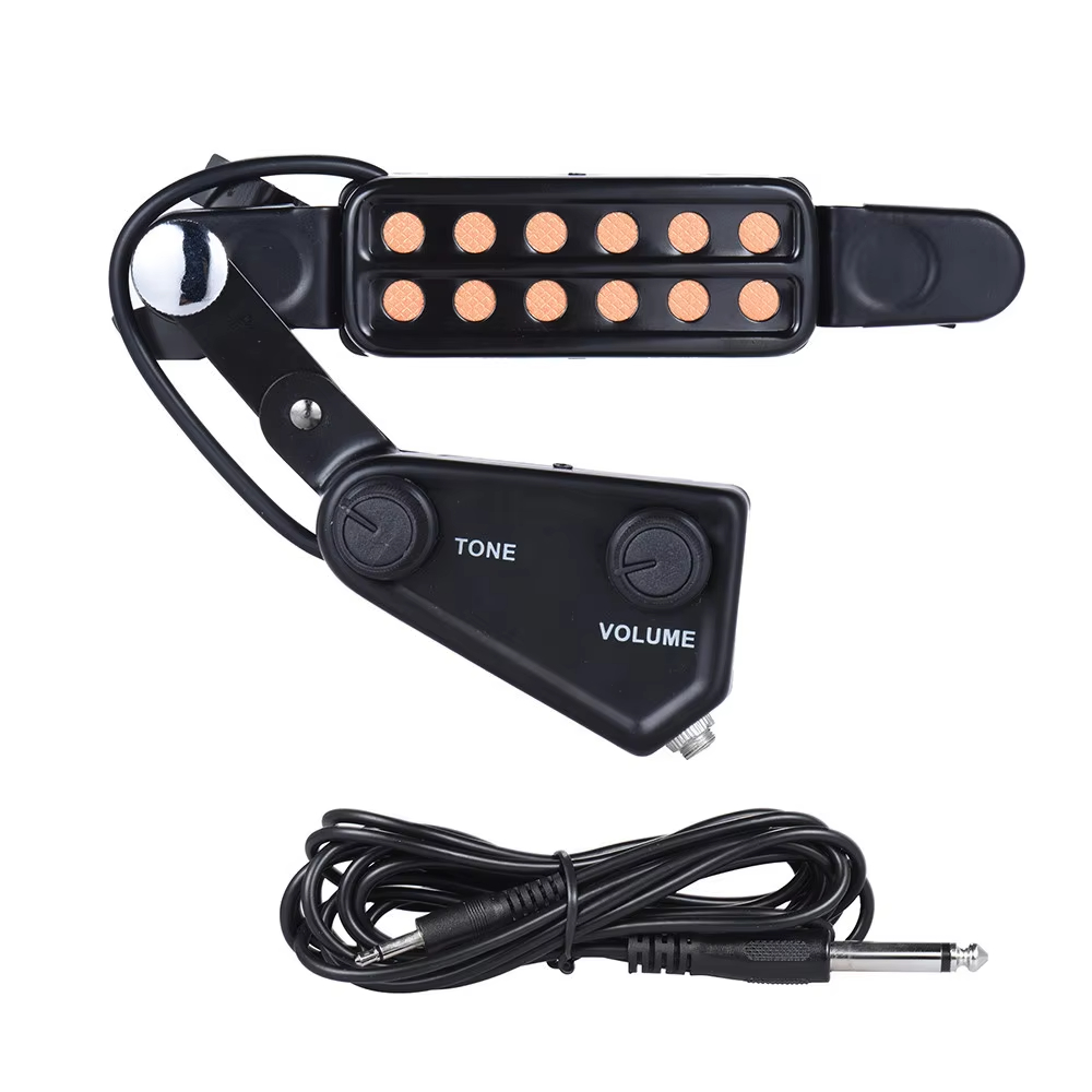 Captador de guitarra Miwayer 12 furos para furo de som P-011 transdutor magnético com controlador de tom e volume e cabo