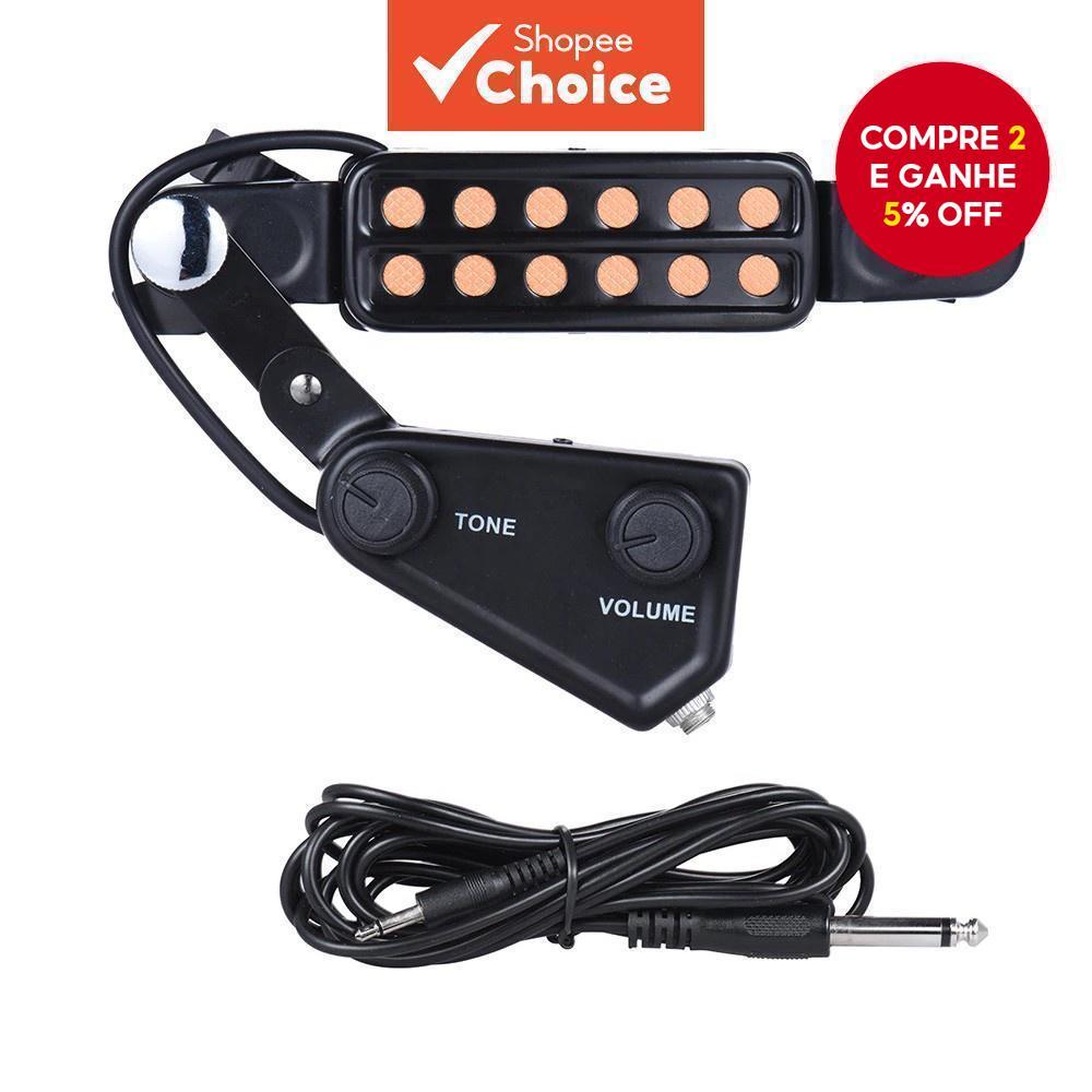 Captador Soundhole De Guitarra P-011 | 12 Furos Com Controle De Volume/Tom