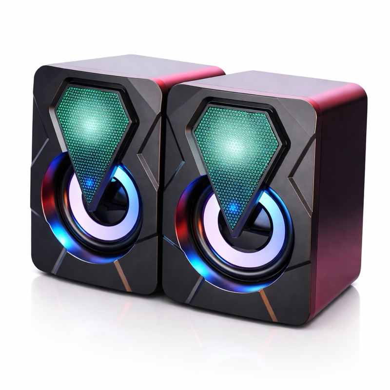 Caixa Caixinha de Som Gamer RGB USB P2 Para PC TV Celular Notebook Tablet