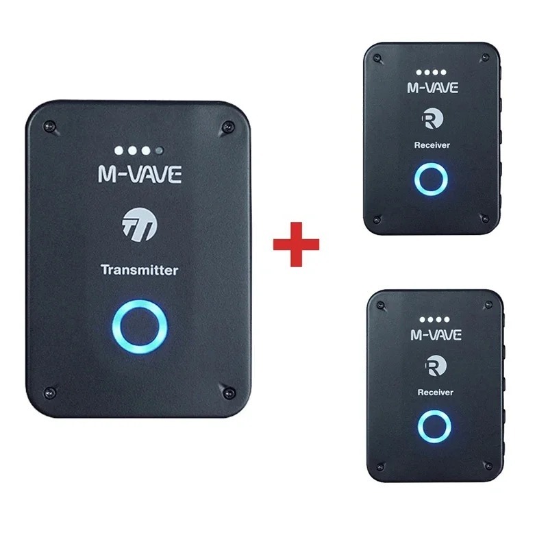 M-vave WP-9 2.4G Monitor De Fone De Ouvido Sem Fio Transmissor Recarregável + 2 Receptores Com Suporte De Volume Função Stereo Mono Mute