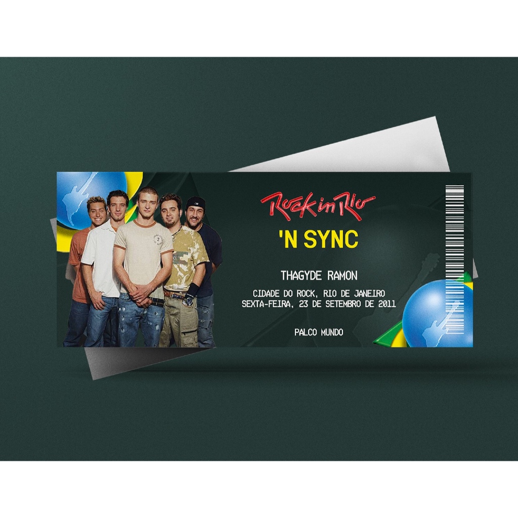 Ingresso Holográfico Personalizado 'N Sync - Rock in Rio 2001