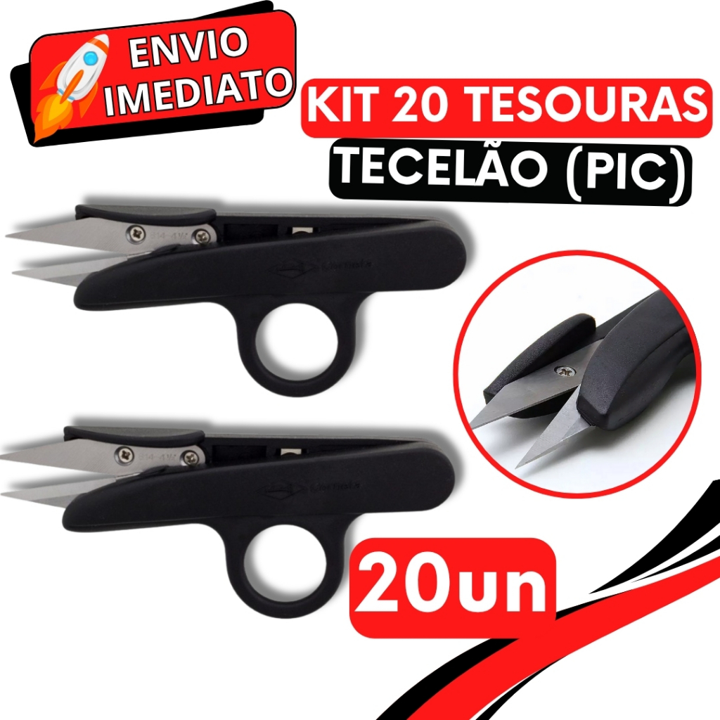 KIT Jogo 20 Tesoura PIC Tecelão Corta Fácil Para Arremate de Linha Corte Costura Preciso Fio Artesanato Bordado Creative