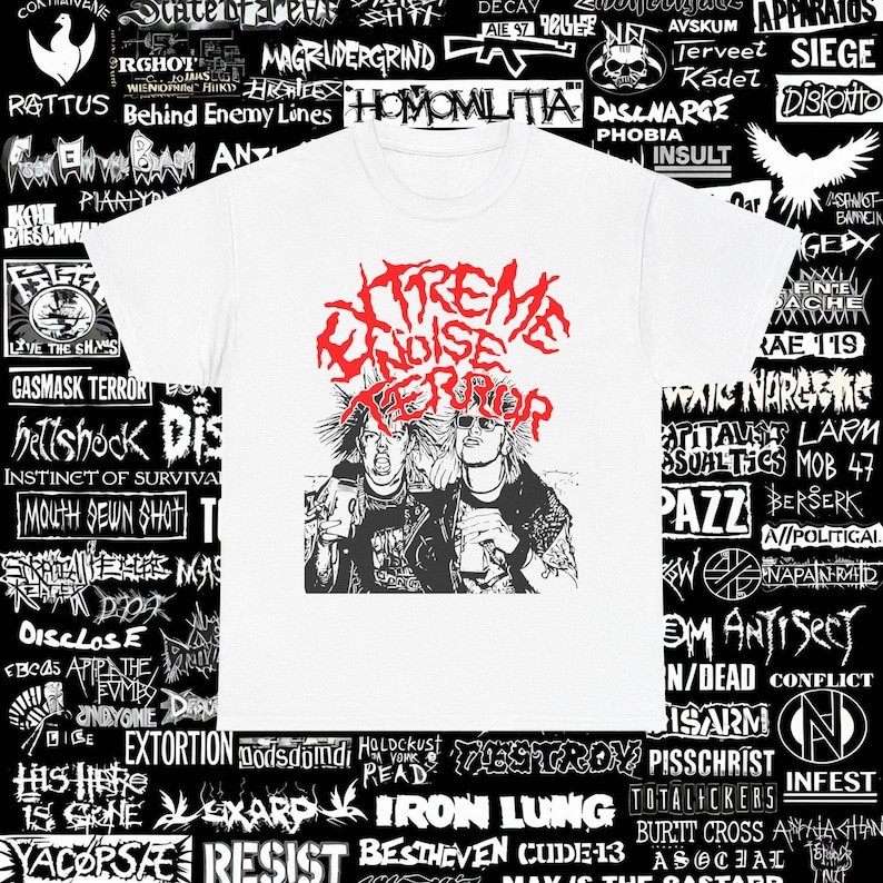 Music.Soul Camiseta Unissex Extreme Noise Terror Nausea Discharge Punk Estampa Atemporal Moderna Confortável Casual