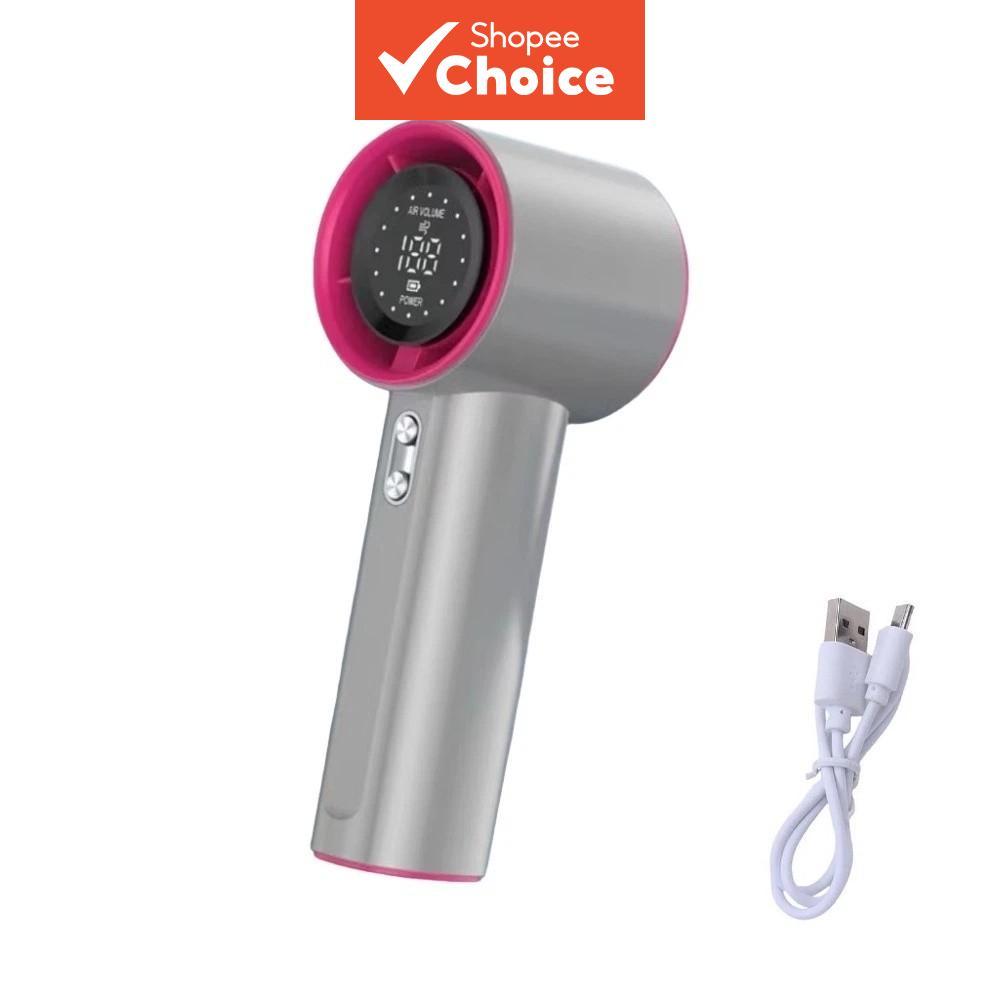 Ventilador Portátil Pequeno Mini Display LED Ajustável Turbo Ultra Silencioso Vento Forte USB Recarregável