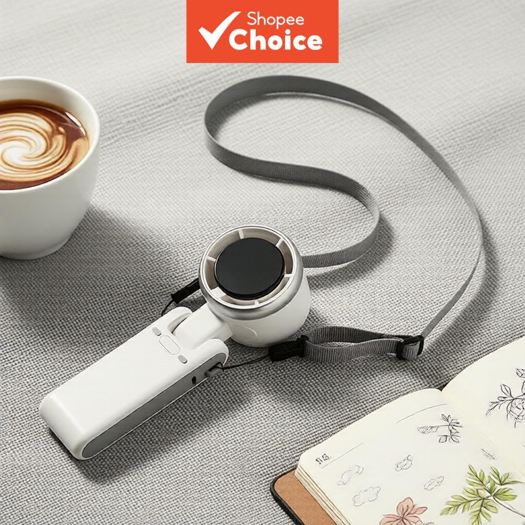 Novo Ventilador de Mão Portátil Elétrico Ajustável com 5 Velocidades, Turbo, Bateria, Display LED, Recarregável e com