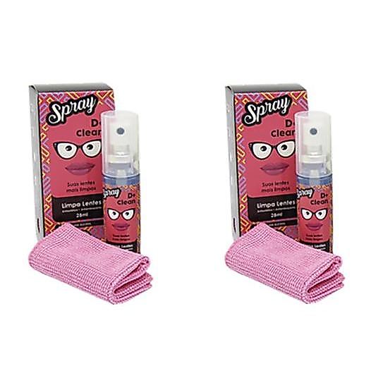 Kit 2 unidades de Limpa Lentes Oculos Telas 28ml