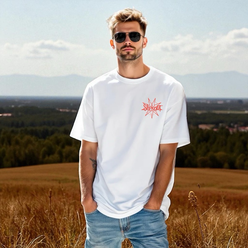 Camiseta Oversized  Masculino Streetwear Algodão Blusa unissex Rock Banda Slipknot Hard Feminina