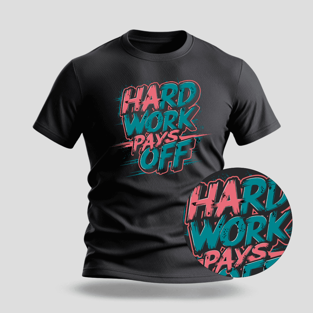 Camiseta Premium Estampa Hard Work - 100% Algodão - 040
