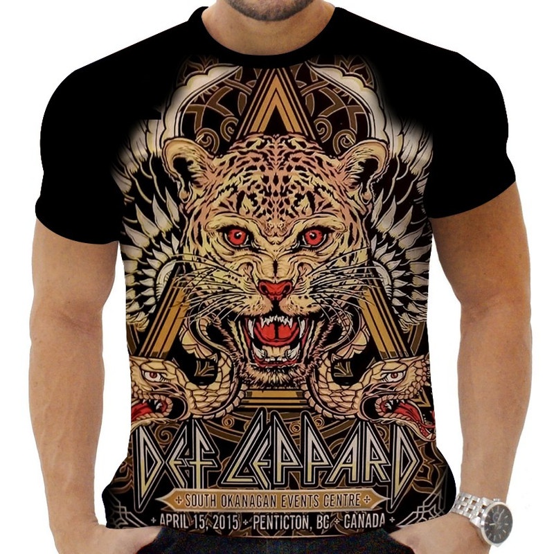 Camiseta Camisa Personalizada Rock Def Lepard Hard Rock 3_x000D_