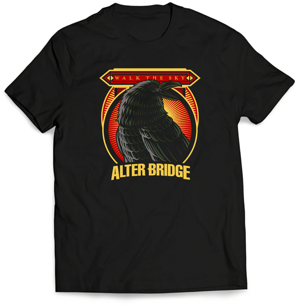 Camiseta Banda Alter Bridge Hard Rock Walk the Sky 100% Algodão Unissex
