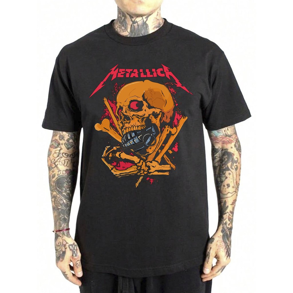 Camiseta Metalica Hard Rock Banda Internacional Caveira Skull Hardcore Camisa Unissex Masculino Feminino Plus Streetwear