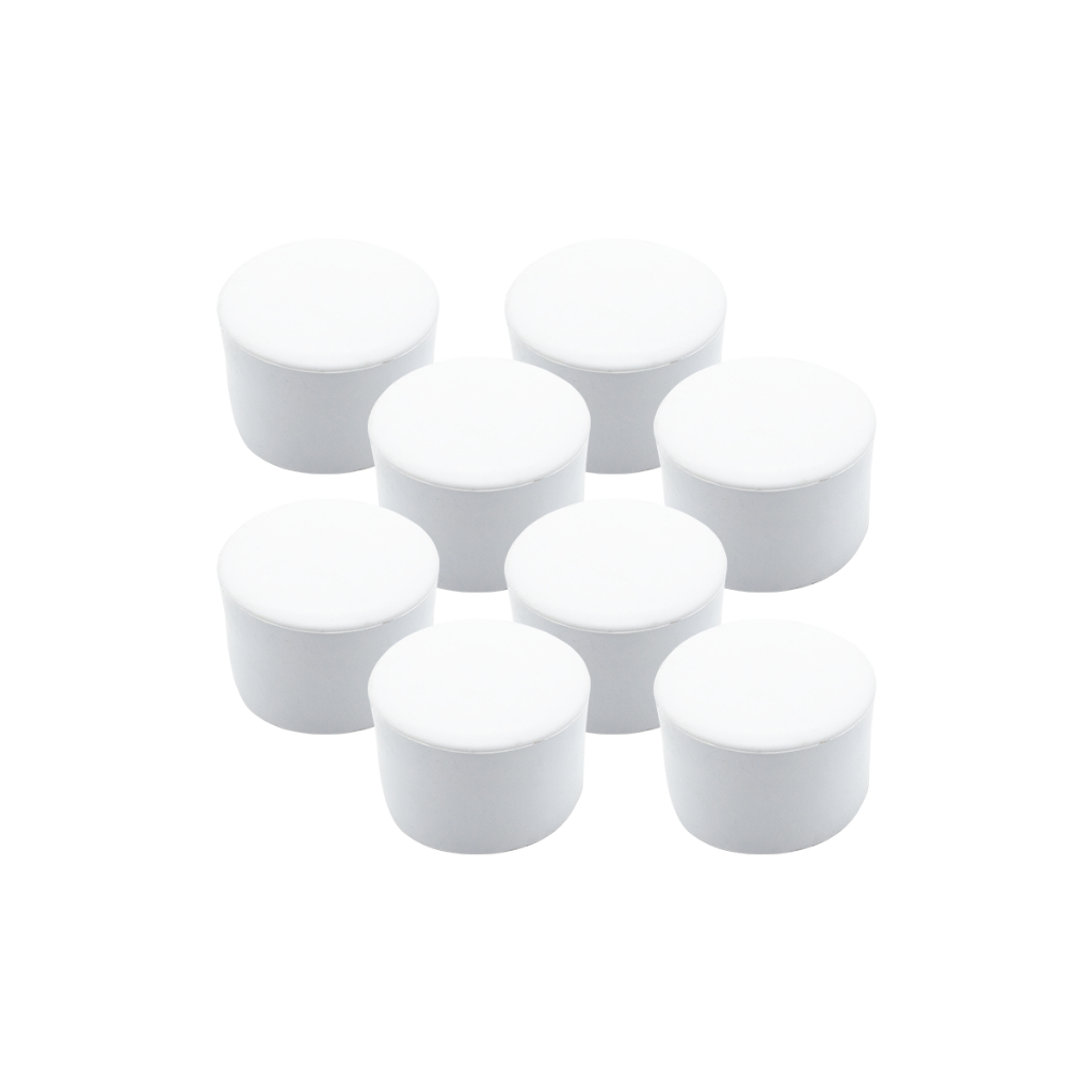 Kit 8 Ponteiras Pe Cadeira Tubular Externa Redonda 2 Pol PVC