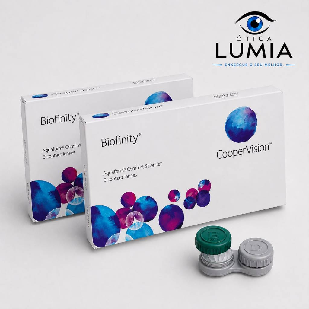 2 Caixas Lente de contato Biofinity Mensal com Grau Coopervision Miopia e Hipermetropia