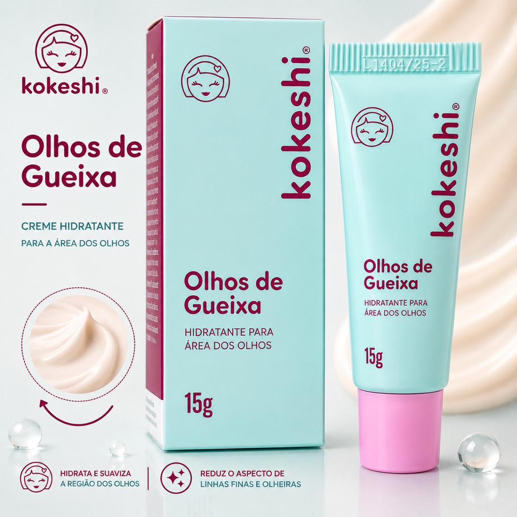Creme Para Área Dos Olhos Olhos de Gueixa KOKESHI 15g Creme Área dos Olhos Olheiras Clareador KOKESHI
