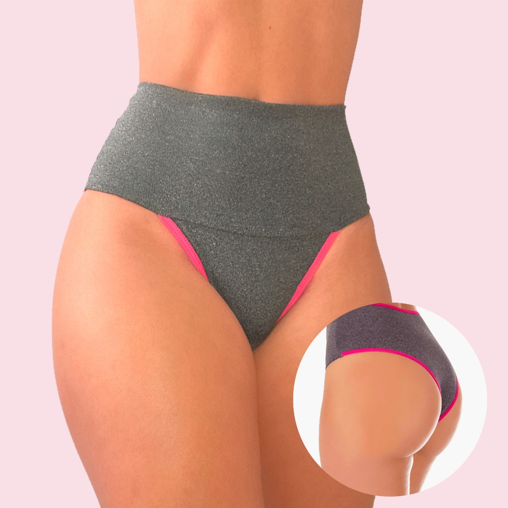 Kit 12 Calcinhas Fitness Cós Alto Compressão Abdominal Segura Barriga - VIÉRE