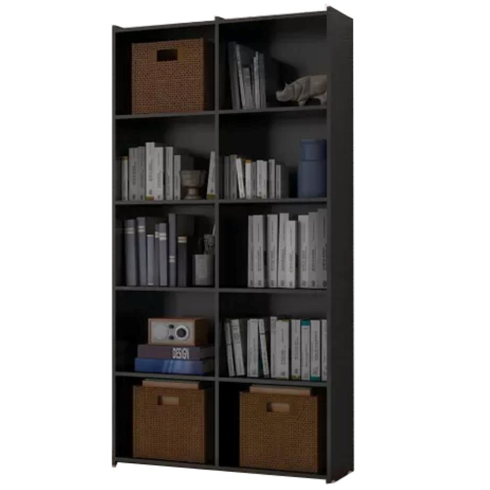 Estante Para Livros Holanda Preta 04 Prateleiras Multiuso
