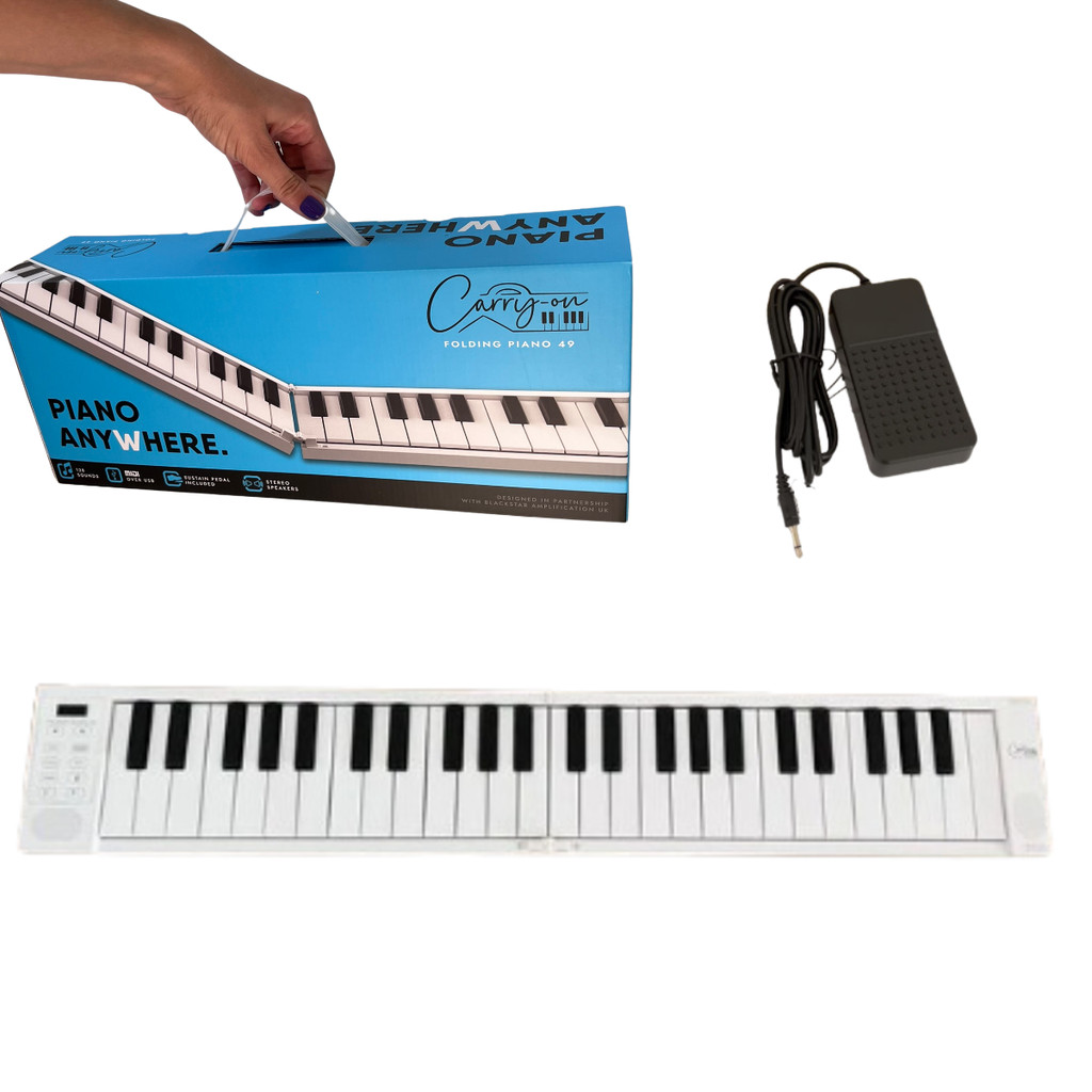 Piano Digital Portátil dobrável 4 oitavas 49 teclas c/pedal