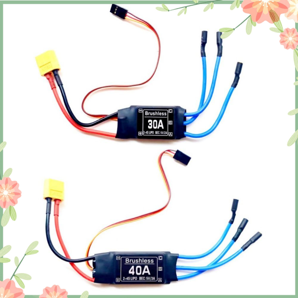 ESC Sem Escova , Controlador Eletrônico De Velocidade 30A 40A 2-4S , 5V 3A UBEC 3.5MM Cabeça De Banana Fácil Uso Peças D