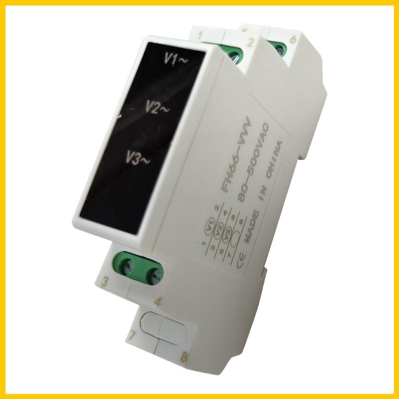 Viv Medidor Modular-Voltímetro Tensão Trifásico Monitor-AC80V-500V Din Rail Mount LED Display Digital Detec