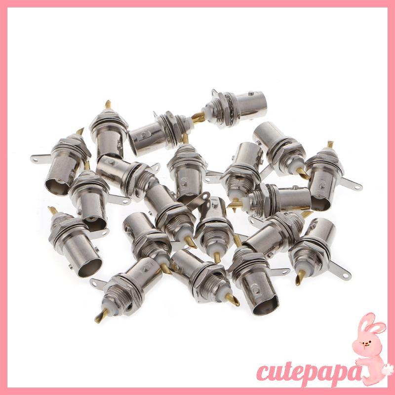 cutepa 20 Pcs BNC Conectores Fêmeas Painel Mount Monitor Acessórios