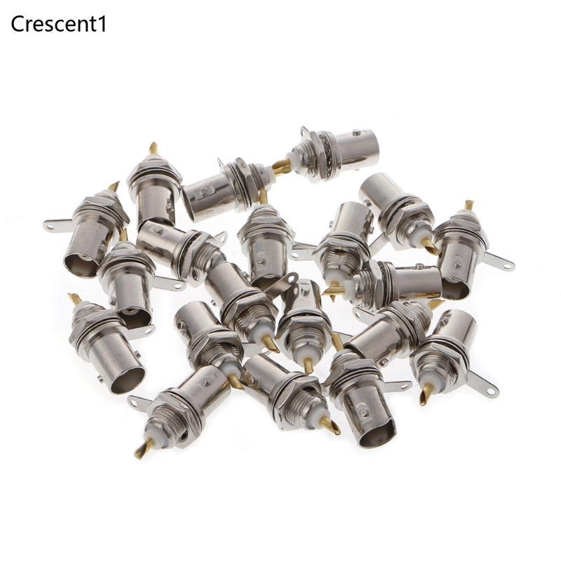 Crescent1 20 Pcs BNC Conectores Fêmeas Painel Mount Monitor Acessórios