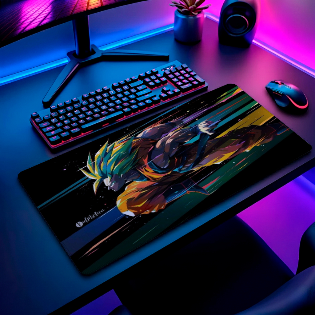MousePad Speed Gamer Antiderrapante Bordas Costuradas Confortavel Liso Com Estampa Do Goku Dragon Ball Varios Tamanhos