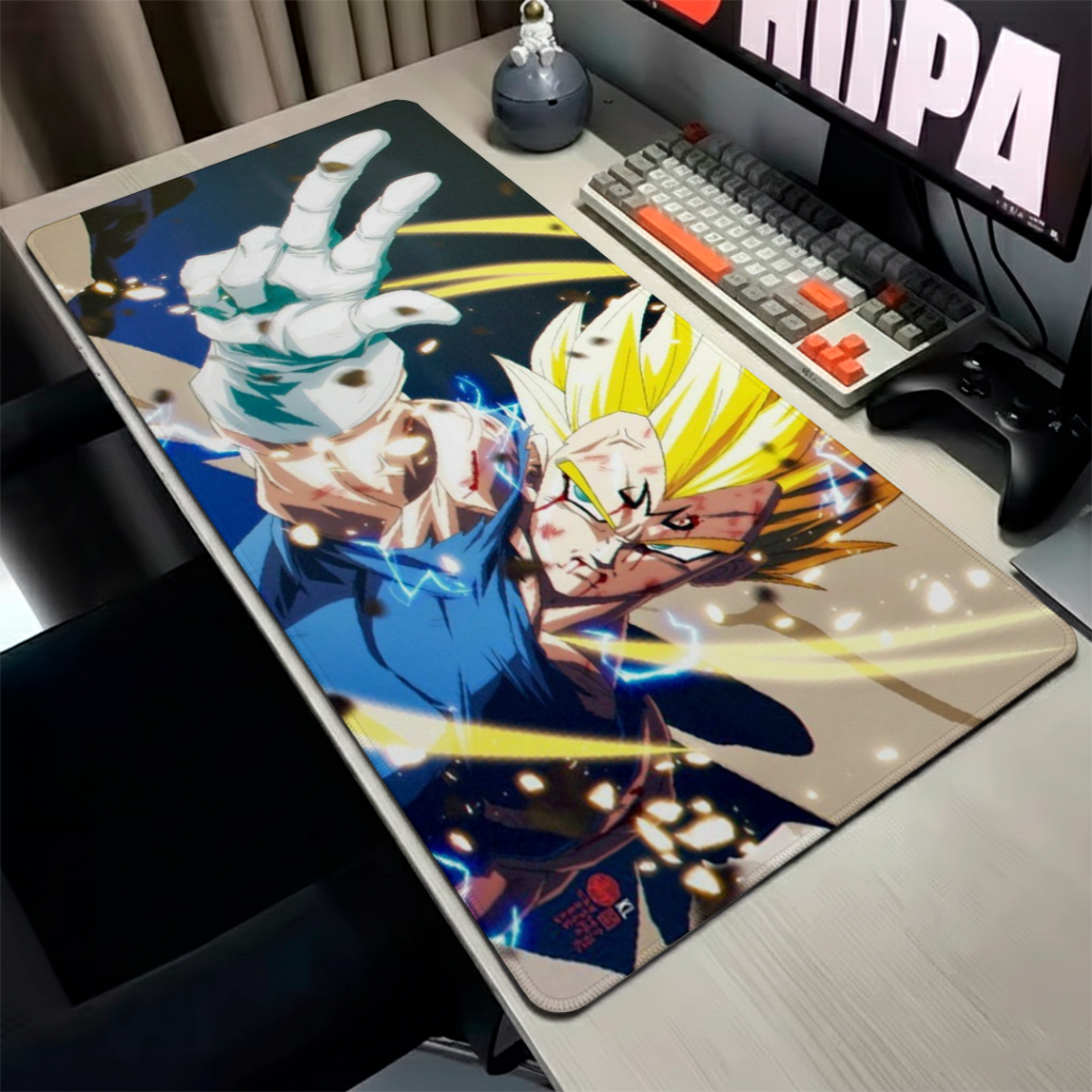 MousePad Speed Gamer Antiderrapante Bordas Costuradas Confortavel Liso Com Estampa De Dragon Ball Vejeta Majin SSG