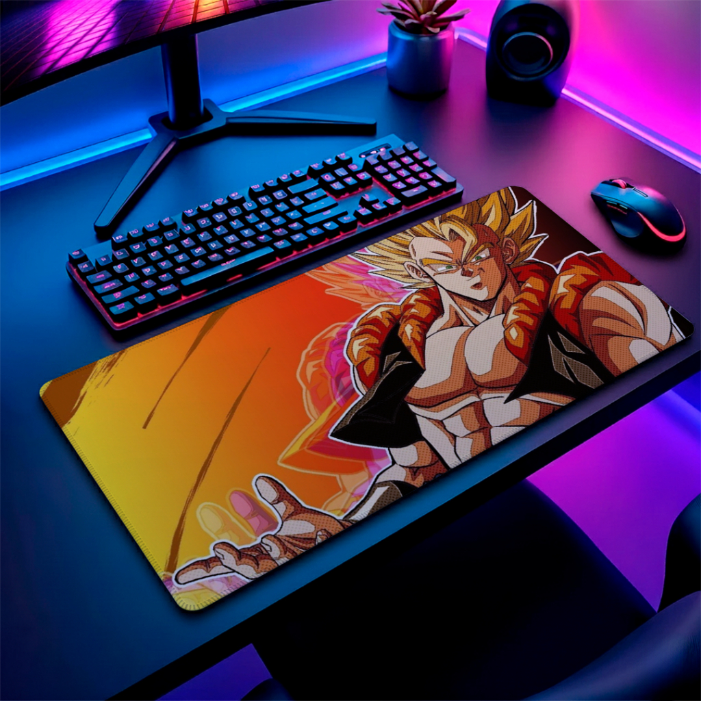 MousePad Speed Gamer Antiderrapante Bordas Costuradas Confortavel Liso Com Estampa Dragon Ball Gojeta Varios Tamanhos