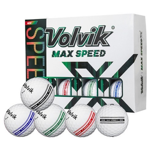 [12 Peças] Volvik Max Speed X Flag Line Bola De Golfe 2 Oficiais 4 Linhas De Cores
