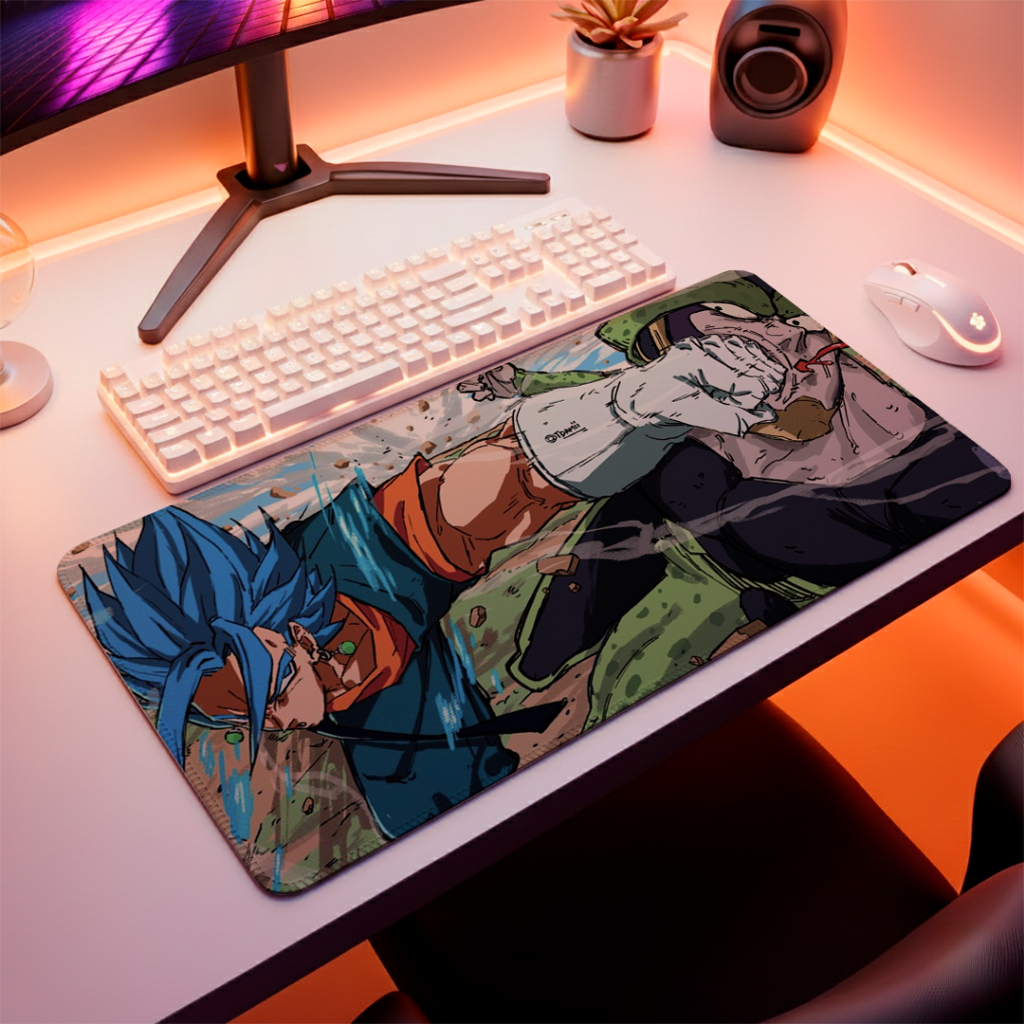 Mousepad Gamer Anime Dragon Ball Vegito Blue Tamanhos Variados Estampado C/ Borda Costurada Reforçada Speed Pc Premium