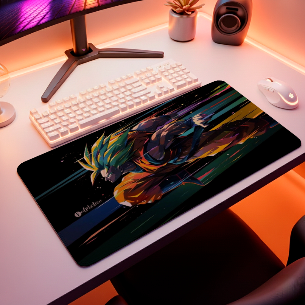 MousePad Speed Gamer Antiderrapante Bordas Costuradas Confortavel Liso Com Estampa De Dragon Ball Goku Varios Tamanhos