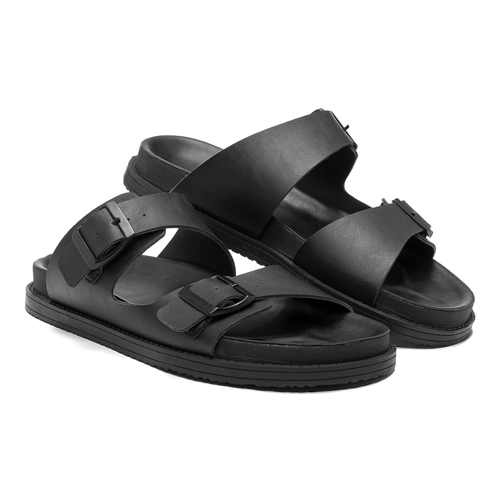 Sandália Flat Casual Masculina Ajuste Duplo Anti-Stress Leve Macia e Confortável
