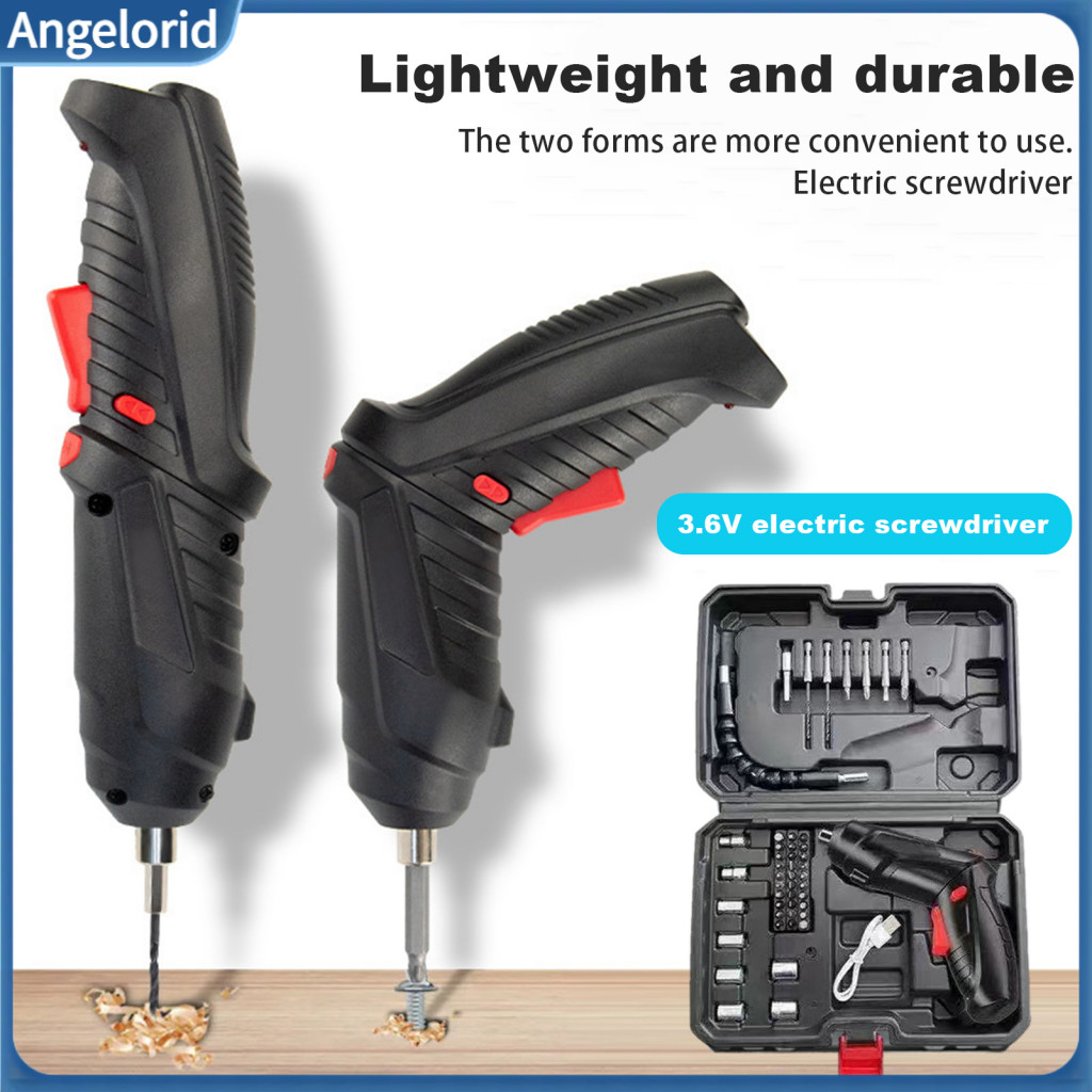 Portable Electric Cordless Screwdriver with Bits 47pcs Set Usb Rechargeable Lithium Battery Diy Home Furniture for Easy