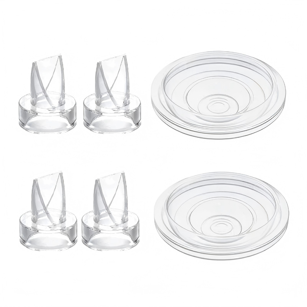 4 Duckbill Valves + 2 Silicone Diaphragms, Babuu Breast Pump Replacement Parts