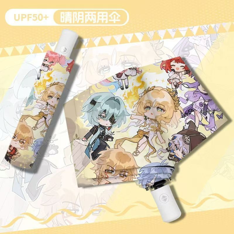 Jogo Honkai Star Rail Guarda-Chuva Automático Tribios Castorice Mydei Cipher Anaxa Phainon Aglaea Hyacine Chuvas Dobráve